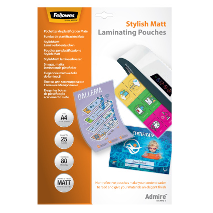 Folie do laminacji matowe 80 mik, pakowane po 25 sztuk, A4