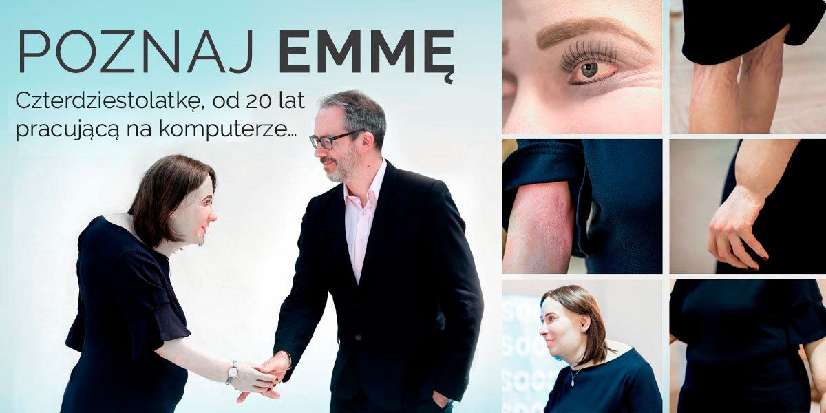 POZNAJ Emmę – czterdziestolatkę, od 20 lat pracującą na komputerze. Czy chciałbyś tak wyglądać w przyszłości?